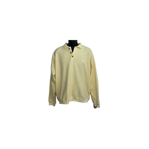 Original Island Sport yellow cotton button neck sweater - Picture 1 of 6